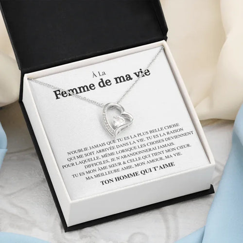 À la Femme de ma Vie - Collier coeur d'amour