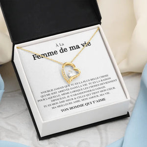 À la Femme de ma Vie - Collier coeur d'amour