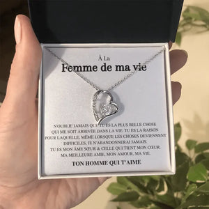 À la Femme de ma Vie - Collier coeur d'amour